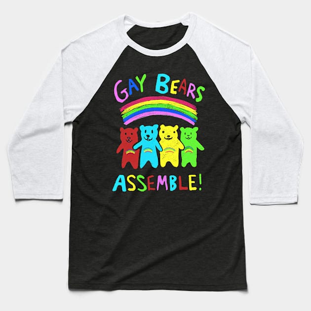 Gay Bears Assemble! Baseball T-Shirt by SubtleSplit